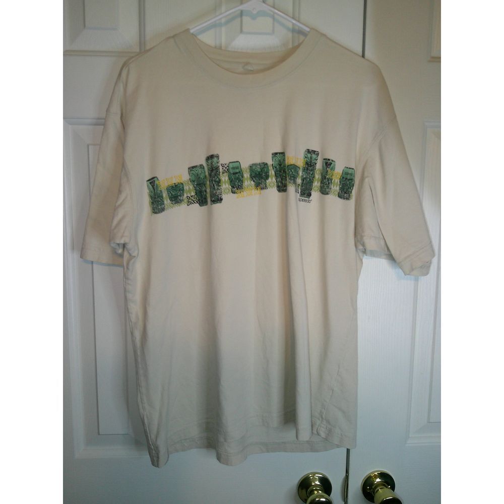 Speedo Vintage Glass Print T-Shirt Casual Beach Summer Graphic Tee‎ Large